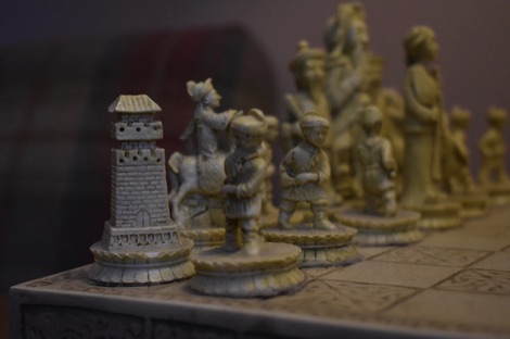 The Devonshire Arms at Pilsley chess set
